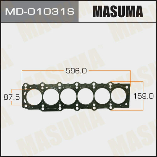 Однослойная прокладка ГБЦ (металл-эластомер) Masuma толщина 0,23мм, MD-01031S