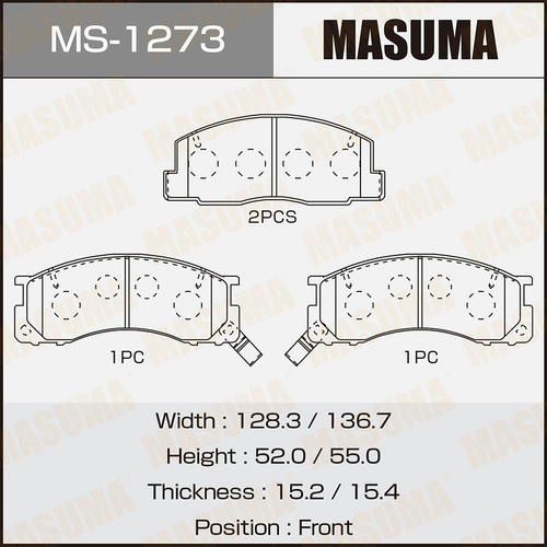 Колодки тормозные дисковые Masuma, MS-1273