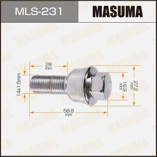 Болт колесный M14x1.5(R) Masuma, MLS-231