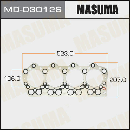 Пятислойная прокладка ГБЦ (металл-эластомер) Masuma толщина 1,41мм, MD-03012S