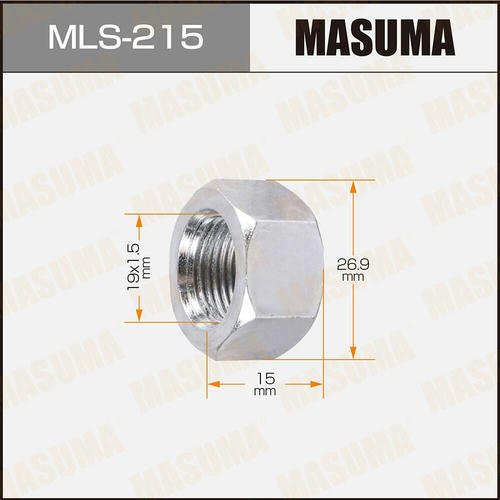 Гайка колесная Masuma M 19x1.5(R) под ключ 27 открытая, MLS-215