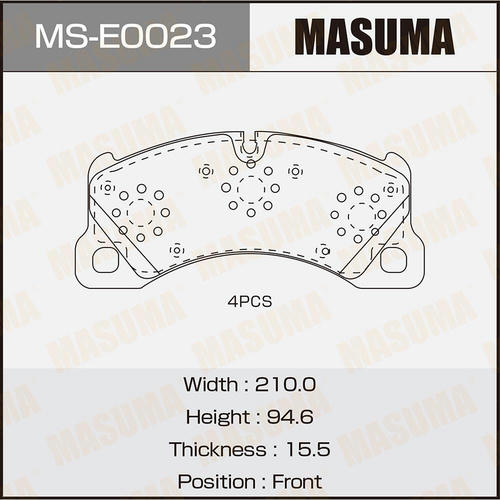 Колодки тормозные дисковые Masuma, MS-E0023