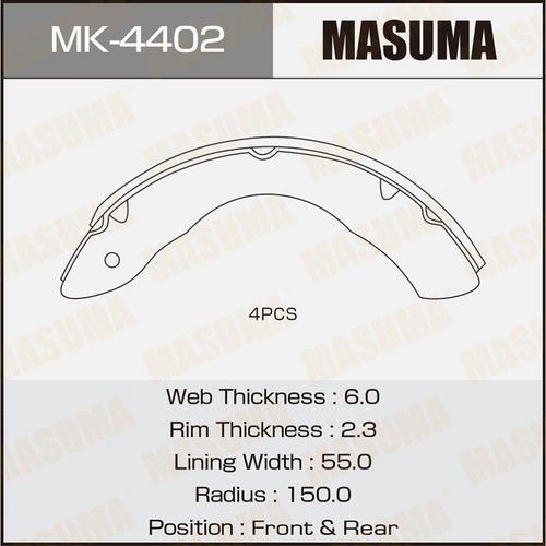 Колодки тормозные барабанные Masuma, MK-4402