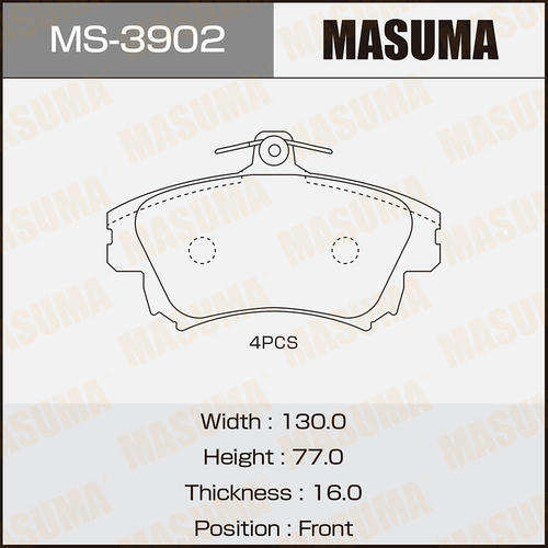 Колодки тормозные дисковые Masuma, MS-3902