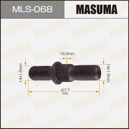 Шпилька колесная M14x1.5(R), M14x1.5(L) Masuma, MLS-068