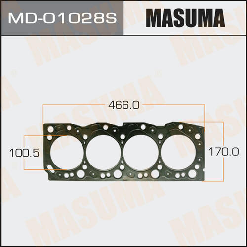 Четырехслойная прокладка ГБЦ (металл-эластомер) Masuma толщина 1,55мм, MD-01028S