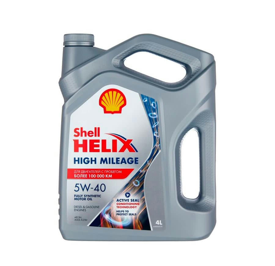 Масло моторное Shell Helix High Milleage 5W40 синтетическое 4л 550050425