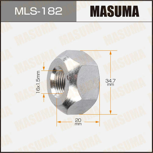 Гайка колесная Masuma M 16x1.5(L) под ключ 35 открытая, MLS-182
