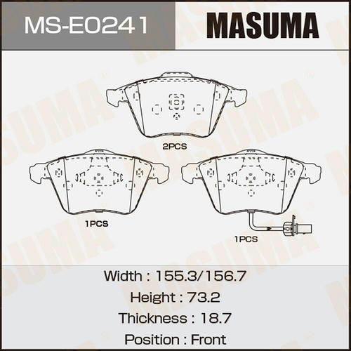 Колодки тормозные дисковые Masuma, MS-E0241