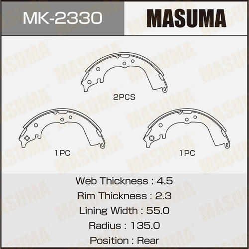 Колодки тормозные барабанные Masuma, MK-2330