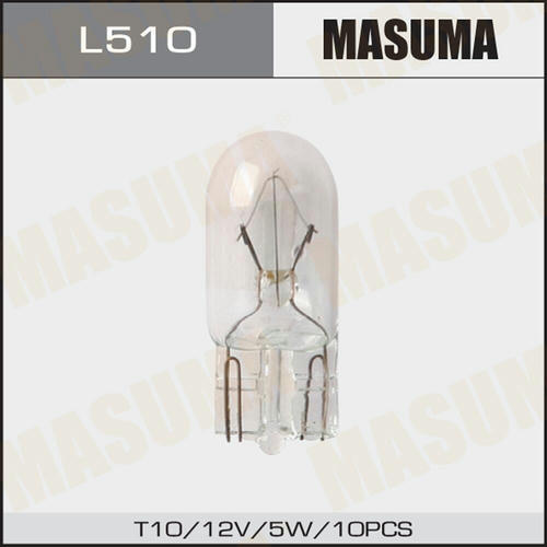 Лампа Masuma W5W (W2.1x9.5d, T10) 12V 5W, L510
