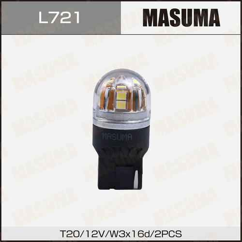 Лампы Masuma W21W (W3x16d, T20) 12V 21W (LED) одноконтактные, L721