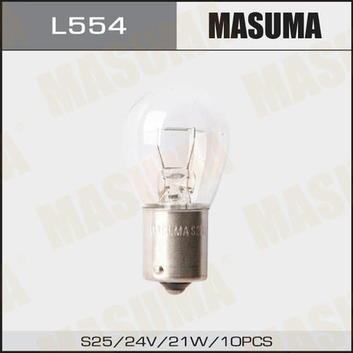 Лампа Masuma P21W (BA15s, S25) 24V 21W одноконтактная, L554