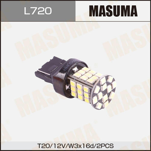 Лампы Masuma W21W (W3x16d, T20) 12V 21W (LED) одноконтактные, L720
