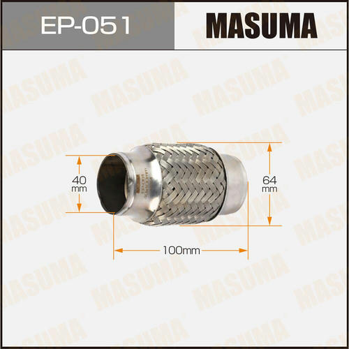 Гофра глушителя Masuma Interlock 40x100 усиленная, EP-051
