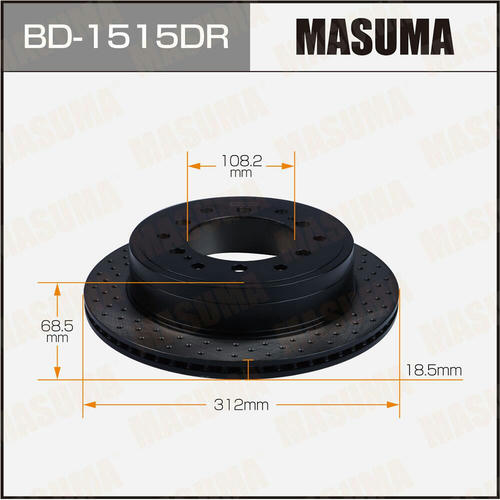 Диски тормозные перфорированные Masuma RH, BD-1515DR