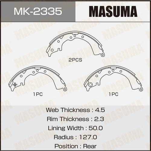 Колодки тормозные барабанные Masuma, MK-2335