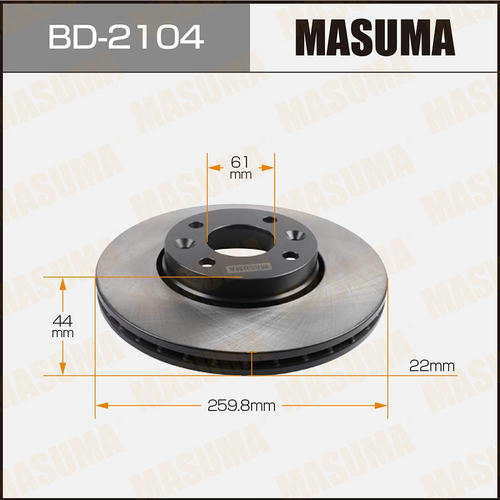 Диск тормозной Masuma, BD-2104