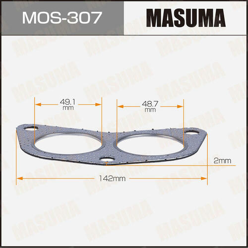 Прокладка глушителя Masuma 49.1x48.7x142x2, MOS-307