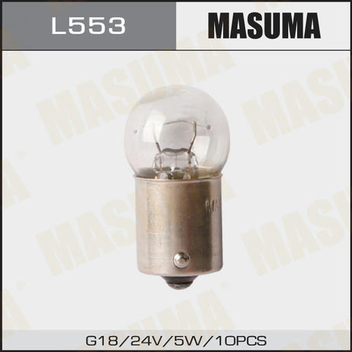Лампа Masuma R5W (BA15s, G18) 24V 5W одноконтактная, L553