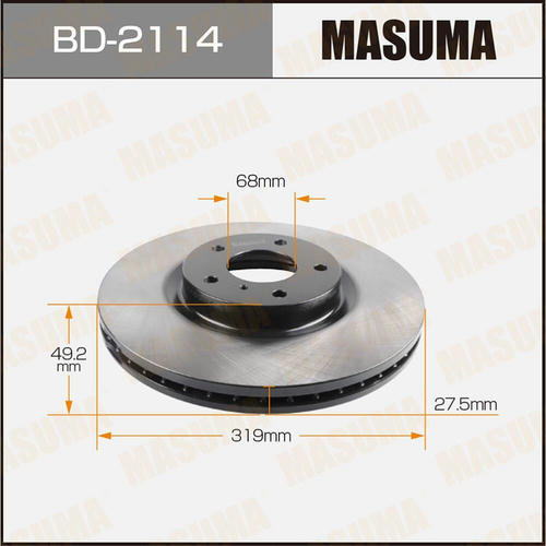 Диск тормозной Masuma, BD-2114