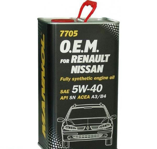 Масло MANNOL O.E.M. for Renault Nissan 5W40 моторное синтетическое 1л metal артикул 4051