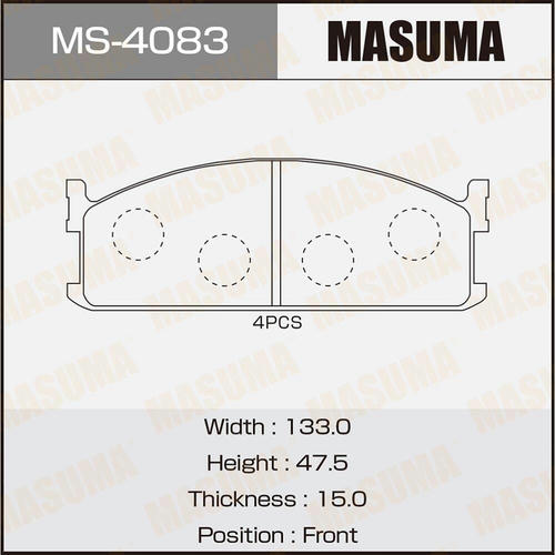Колодки тормозные дисковые Masuma, MS-4083