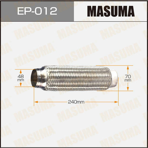 Гофра глушителя Masuma Interlock 48x240 усиленная, EP-012