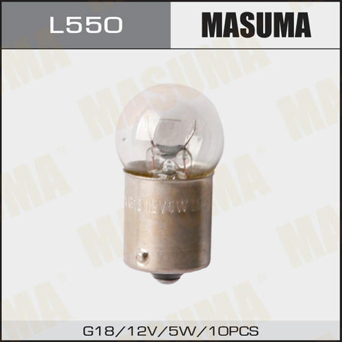 Лампа Masuma R5W (BA15s, G18) 12V 5W одноконтактная, L550