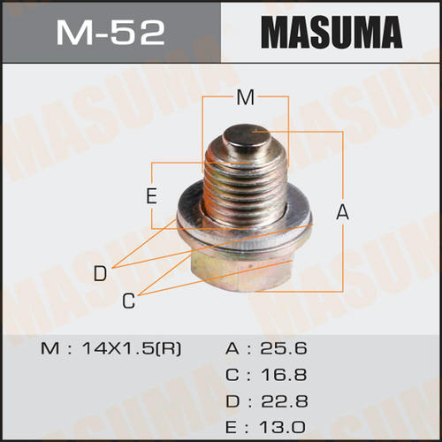 Болт (пробка) маслосливной Masuma с магнитом M14x1.5, M-52