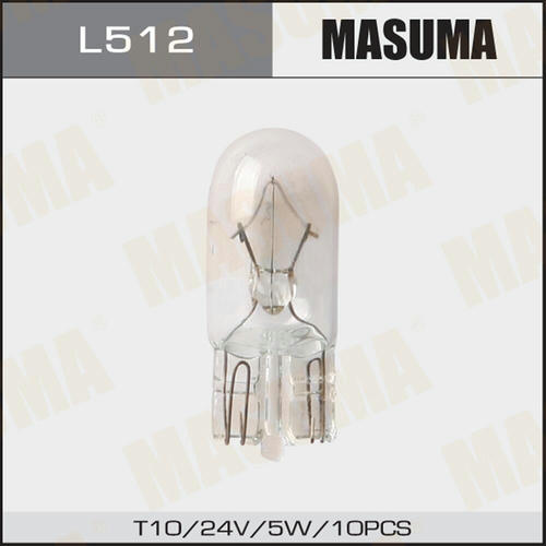 Лампа Masuma W5W (W2.1x9.5d, T10) 24V 5W, L512