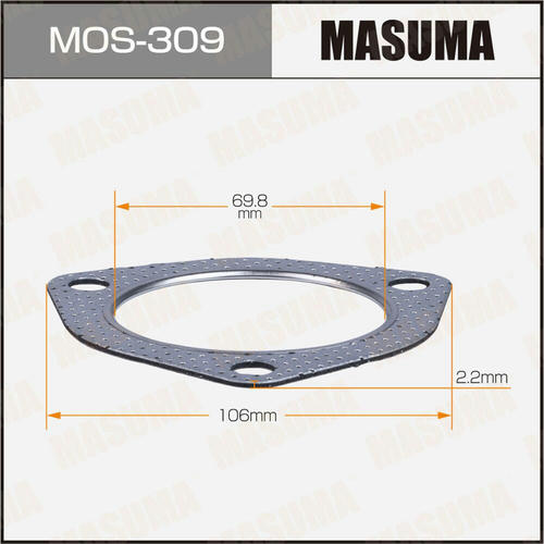 Прокладка глушителя Masuma 69.8x106x2.2, MOS-309