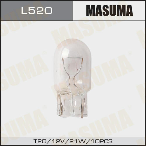 Лампа Masuma W21W (W3x16d, T20) 12V 21W одноконтактная, L520
