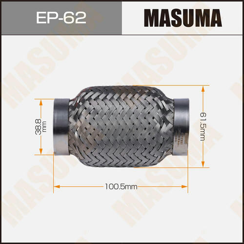 Гофра глушителя Masuma Interlock 38x100 усиленная, EP-062