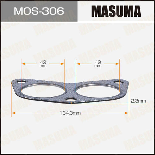 Прокладка глушителя Masuma 49x49x143.3x2.3, MOS-306