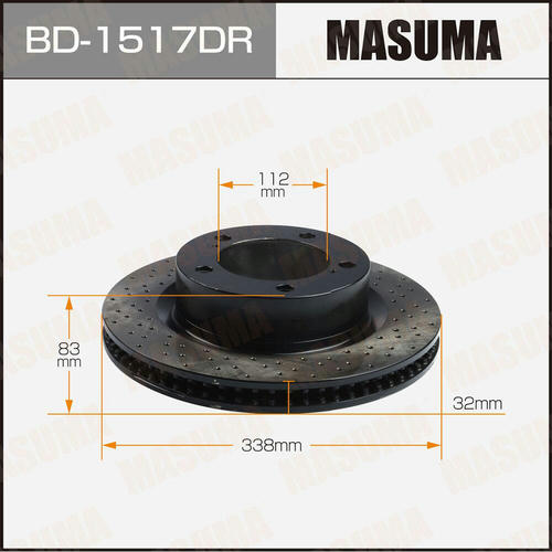 Диски тормозные перфорированные Masuma RH, BD-1517DR