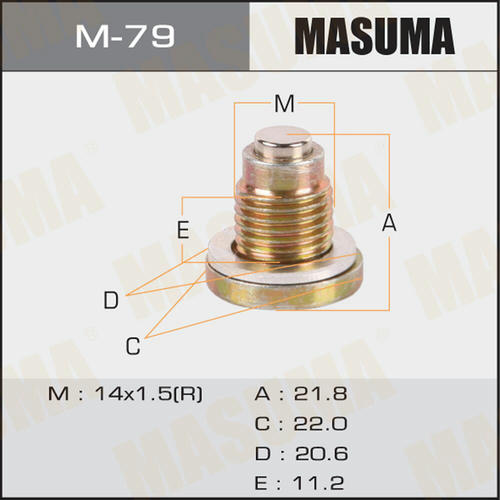 Болт (пробка) маслосливной Masuma с магнитом M14x1.5, M-79
