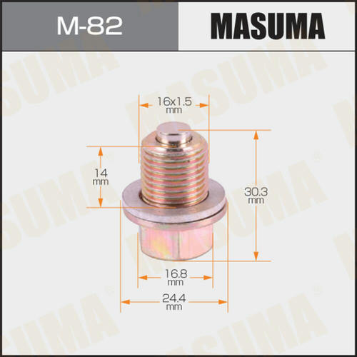 Болт (пробка) маслосливной Masuma с магнитом, M-82