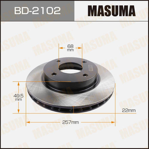Диск тормозной Masuma, BD-2102